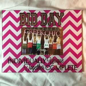 Bid day sorority photo frame pink
